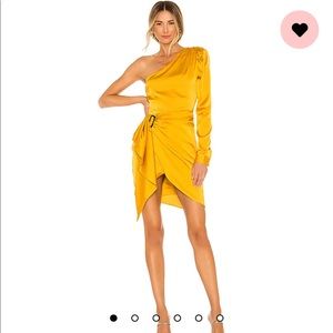 One Shoulder Yellow Dress